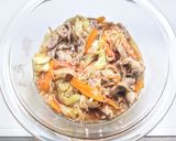 豚こま肉とパック入り野菜でレンジで中華丼作り方5写真