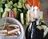 夏野菜揚げ浸し★ランチ素麺、晩酌お供作り方1写真