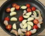 えびと夏野菜のパスタ　レモン風味作り方5写真