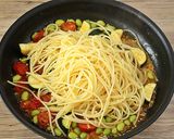 えびと夏野菜のパスタ　レモン風味作り方8写真