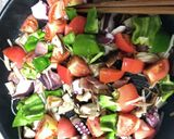 蛸ベーコンきのこ♡夏野菜のガーリック炒め作り方9写真