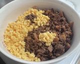 陰陽和合！肉味噌と炒り卵の二つ巴丼作り方8写真