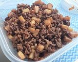 陰陽和合！肉味噌と炒り卵の二つ巴丼作り方6写真