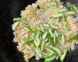 キュウリとゴーヤの夏野菜チャーハン作り方5写真