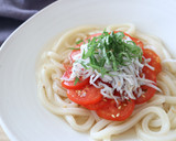 釜揚げしらすとトマトの冷やしうどん作り方3写真