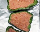ハンバーグのリメイク♡ピーマンの肉詰め♪作り方2写真