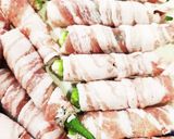 ♪豚バラ肉のおくら巻き♪作り方3写真