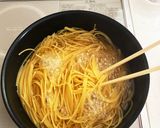 とんこつ味の鍋の素で濃厚カルボナーラ作り方2写真
