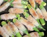 ☆夏野菜の豚バラ巻き♪旨辛炒め☆作り方7写真