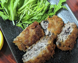 豚こま丸めて揚げ焼き★ゆかり豚カツ作り方5写真
