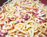 イカ飯の残り汁で焼きうどん！作り方5写真