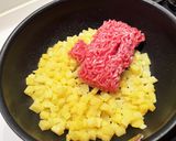 豚挽肉じゃがいもキーマカレー納豆ネギのせ作り方6写真
