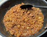 豚挽肉じゃがいもキーマカレー納豆ネギのせ作り方9写真