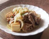 洋風厚揚げ肉豆腐★男子好きこってりバター作り方5写真