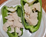 ピーマンとサラダチキン、とろけるチーズ作り方2写真
