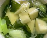 味噌汁　ねぎとわかめとじゃが芋作り方3写真