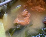 味噌汁　ねぎとわかめとじゃが芋作り方4写真