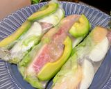 桃と生ハムとモッツァレラの生春巻き作り方6写真