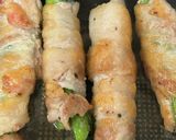 簡単♪つるむらさきの甘辛味噌肉巻き作り方5写真