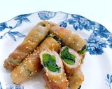 簡単♪つるむらさきの甘辛味噌肉巻き作り方7写真