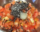 夏に　トマトの【和風冷製パスタ】作り方3写真