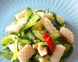 きゅうりとイカのきざみにんにく炒め♪作り方10写真