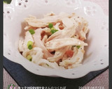 レンジ蒸し鶏の☆簡単明太子マヨネーズ和え作り方5写真