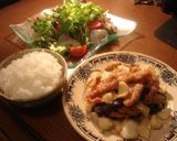 せせりとゆり根、茄子のフライの温製サラダ作り方5写真
