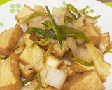 厚揚げと白菜とネギのオイスターソース炒め作り方4写真