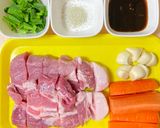 ドレッシングで！豚肉とニラのスタミナご飯作り方1写真