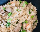 ドレッシングで！豚肉とニラのスタミナご飯作り方5写真