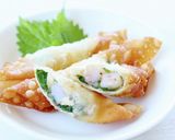 手軽手軽な【エビ大葉のシュウマイ皮揚げ】作り方5写真