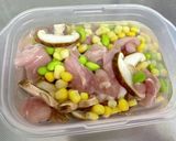 鶏肉の具沢山"姜葱醤"スープ作り方2写真
