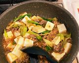 麻婆の素で☆牛肉とネギの具沢山麻婆豆腐作り方7写真