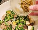 鶏ひき肉とザーサイ入りゴーヤチャンプルー作り方9写真