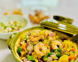 土鍋でタコのカレーピラフ作り方6写真