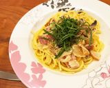 キャベツとベーコンの和風クリームパスタ作り方10写真