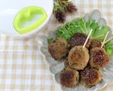 麺つゆで味付け簡単♪オクラと大葉のつくね作り方9写真