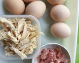 サラダチキンと生ハムの玉子焼き♪作り方1写真