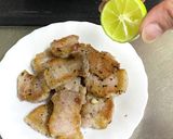 豚の旨味!すだちで食べる・塩豚バラ作り方10写真