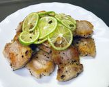 豚の旨味!すだちで食べる・塩豚バラ作り方11写真