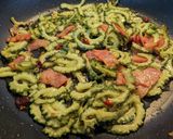 和風ゴーヤペペロンチーノ(焼きうどん)作り方5写真
