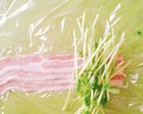 夕食5分★豆苗豚バラ巻き★お弁当★レンジ作り方1写真