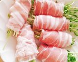 夕食5分★豆苗豚バラ巻き★お弁当★レンジ作り方2写真
