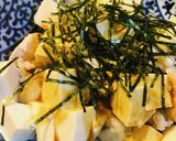 豆腐＆塩茹でチキンのわさび醤油サラダ作り方4写真
