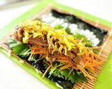 ヘルシー♪生野菜のプルコギキンパ作り方1写真