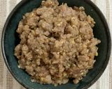 肉味噌と炒り卵の二食丼作り方1写真