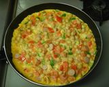 夏野菜とひよこ豆のオープンオムレツ作り方3写真
