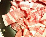 和風✿茹でたけのこと❀豚肉の✿甘辛煮作り方1写真