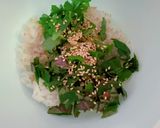 沖縄島野菜ハンダマと大葉の梅オニギリ作り方4写真